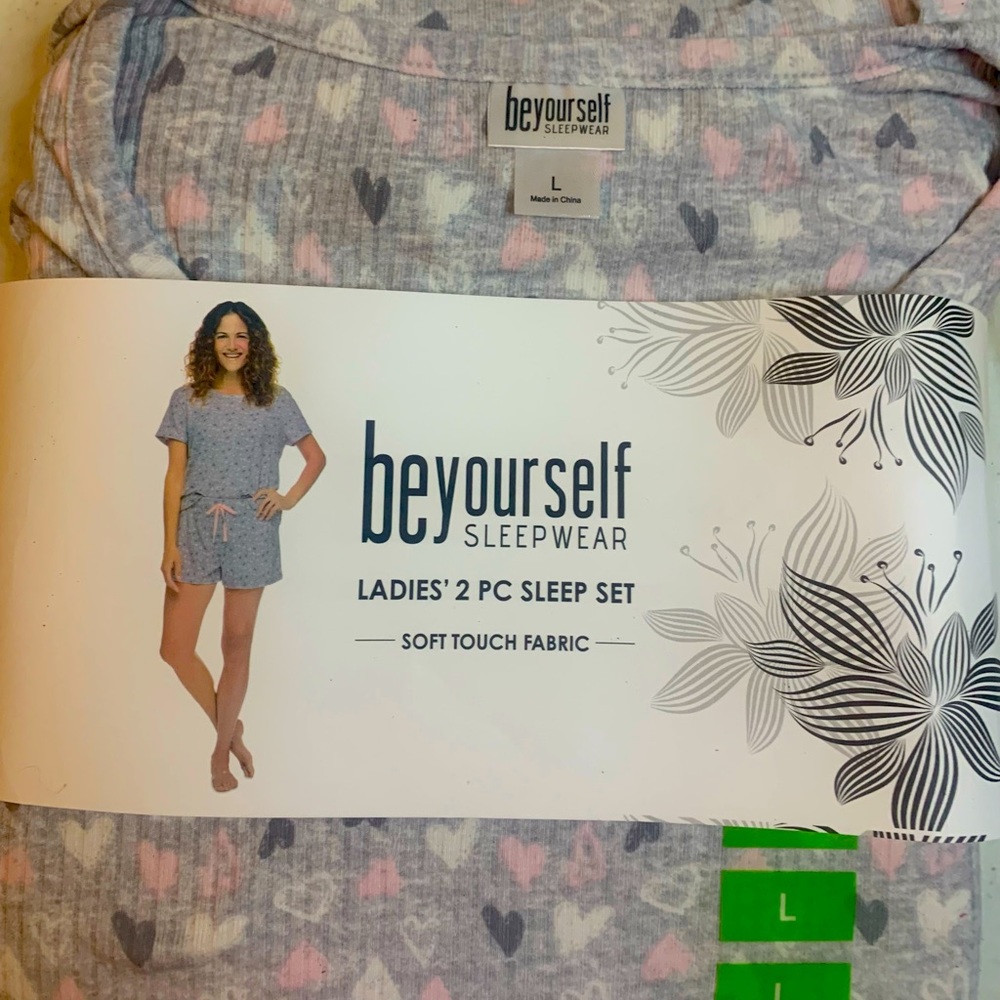 Women’s be yourself sleepwear, two piece, lightweight set soft fabric short set
